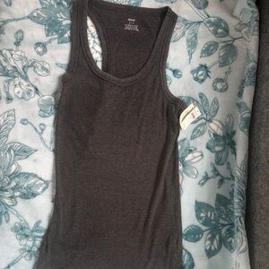 Aerie Gray Fitted Sleeveless Tank Top